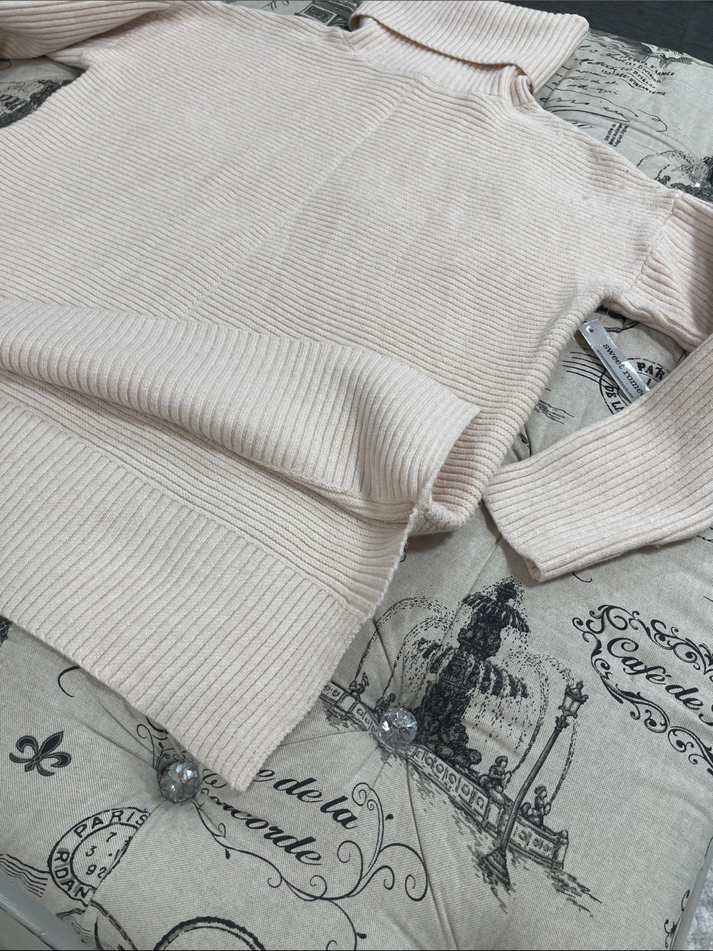 🇨🇦 Sweet Romeo Rib Knit Sweater Turtleneck Sweater - Picture 10 of 12